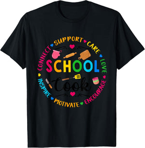 School Cook Women Lunch Lady Cafeteria Worker T-Shirt - T-Shirt | Black