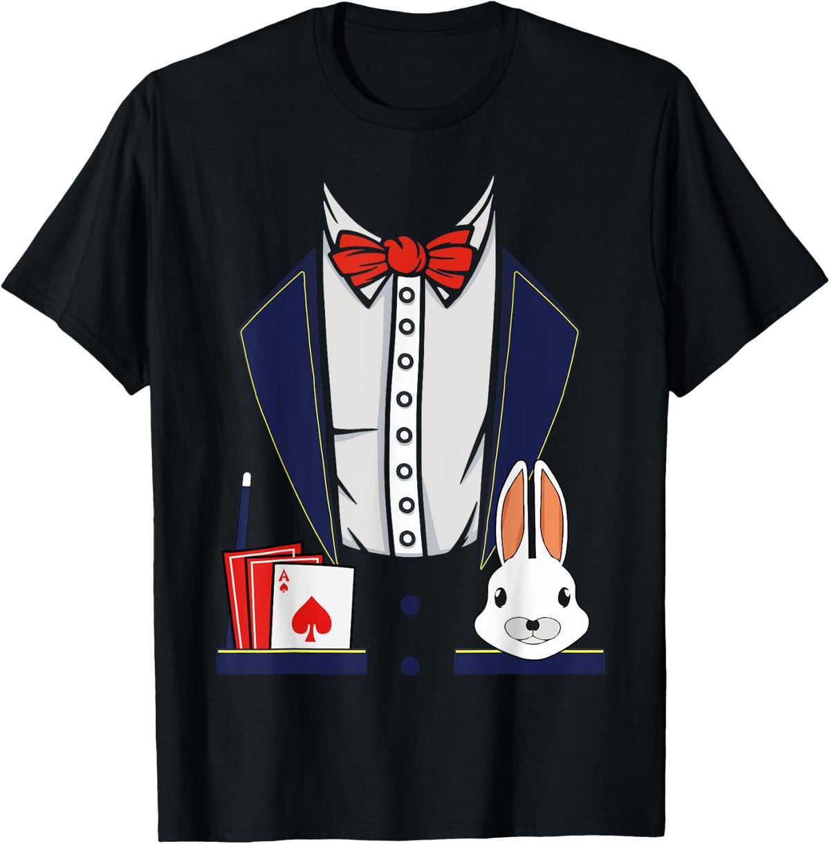 Magician Costume Halloween Magic Show Men Women Kids Boys T-Shirt - T-Shirt | Black