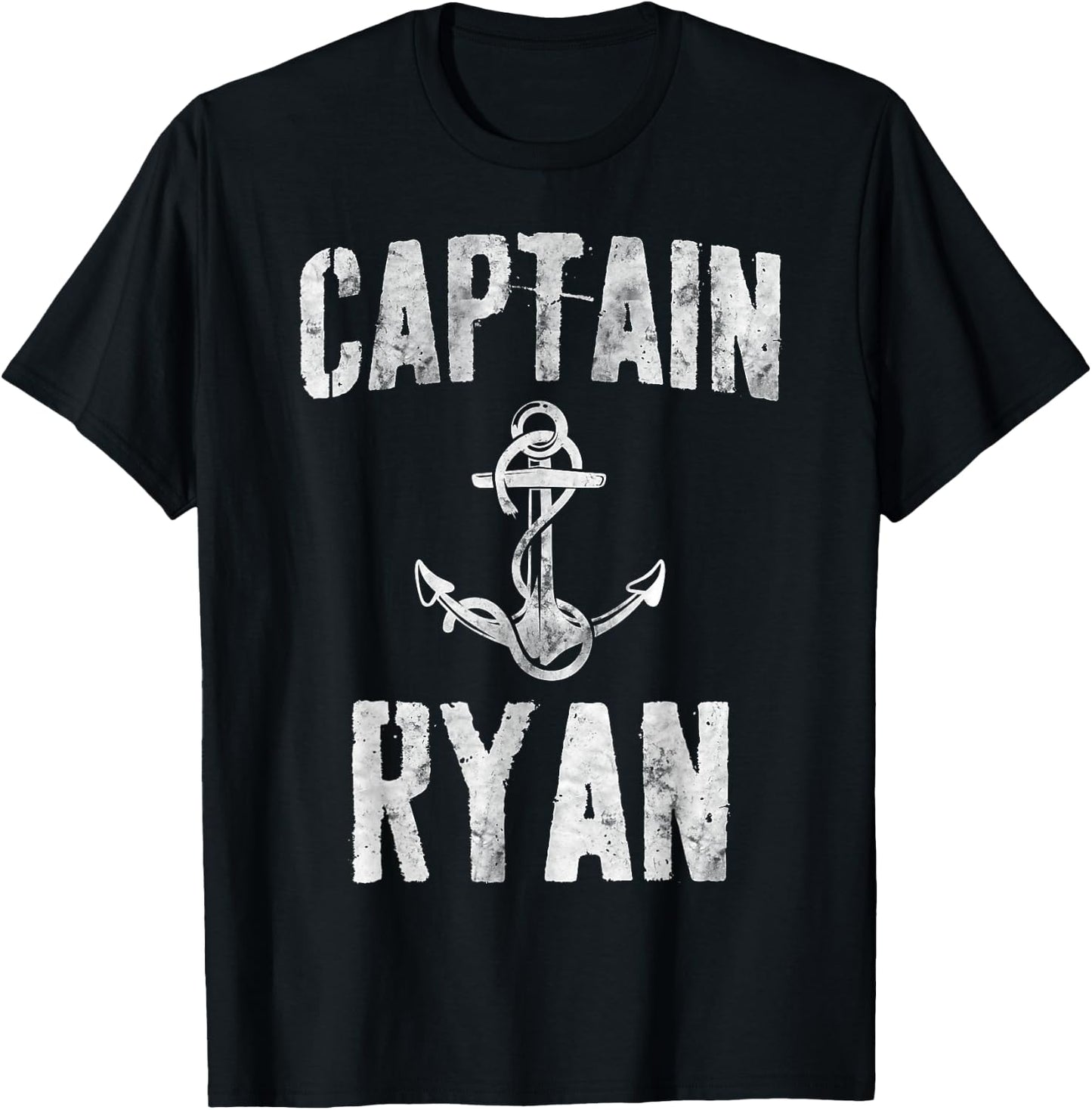 Funny Personalized Boating Shirt First Name Captain Ryan T-Shirt - T-Shirt | Black