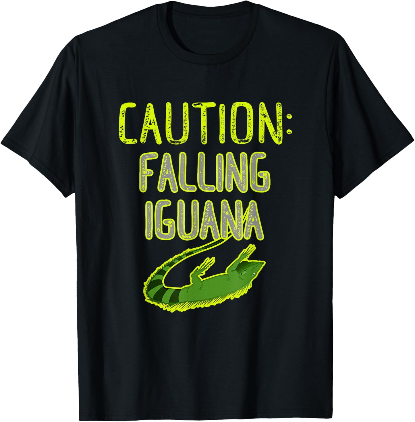Falling Iguana Freeze Funny Florida T-Shirt - T-Shirt | Black