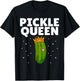 Pickle Queen Art Girls Kids Cucumber Pickle Lover T-Shirt - T-Shirt | Black