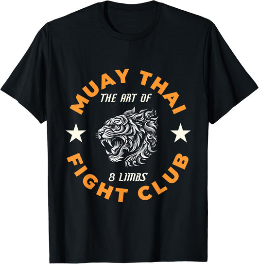Muay Thai MMA Fight Tattoo Tiger Art of 8 Limbs Kickboxing T-Shirt - T-Shirt | Black