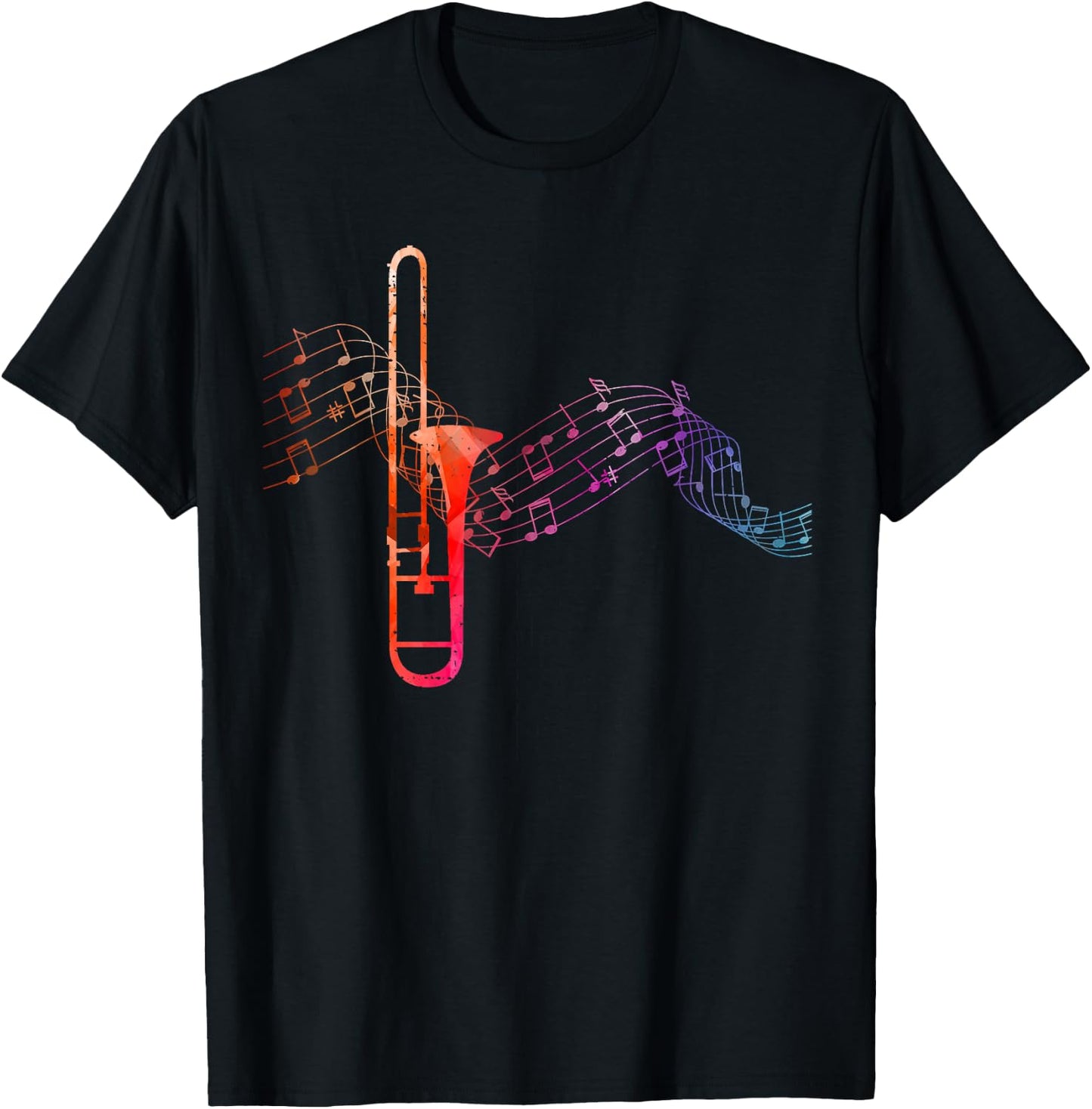 Colourful Trombone Sheet Music Trombone T-Shirt - T-Shirt | Black