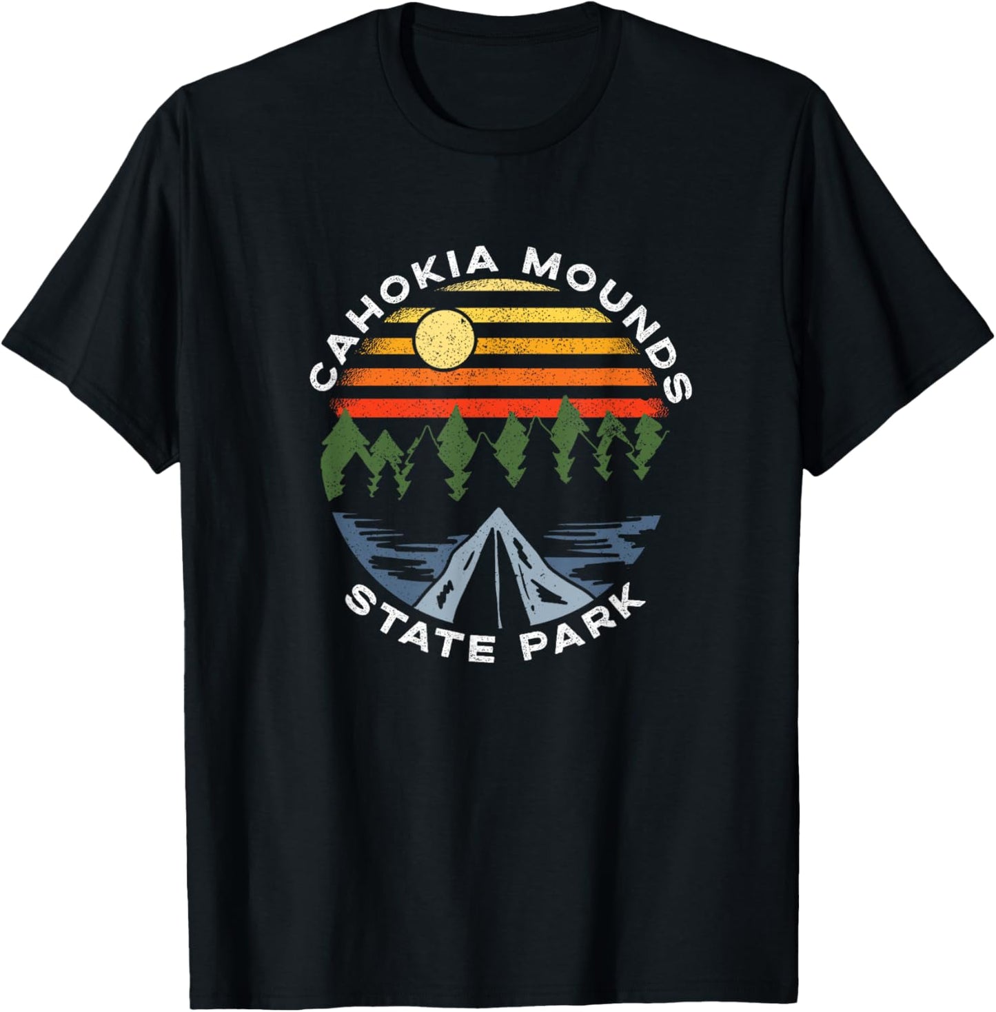 Cahokia Mounds State Park Illinois Forest Camping Vacation T-Shirt - T-Shirt | Black