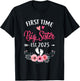 First Time Big Sister Promoted To Sister Est 2025 T-Shirt - T-Shirt | Black
