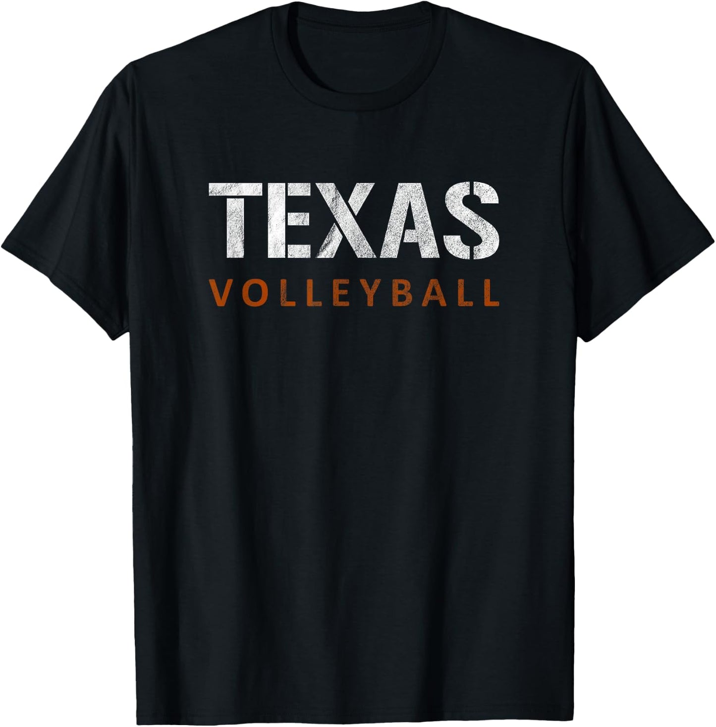 Texas Volleyball Vintage Distressed T-Shirt - T-Shirt | Black