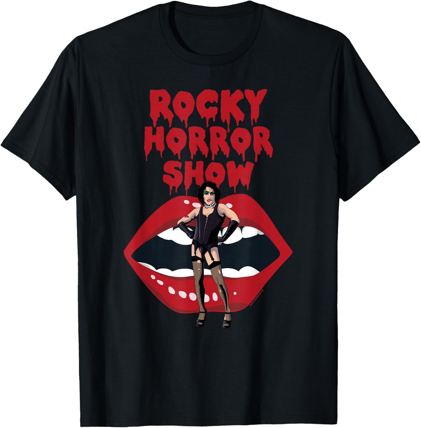 Rocky Horror Show Dr Frank N Furter with Lips T-Shirt - T-Shirt | Black