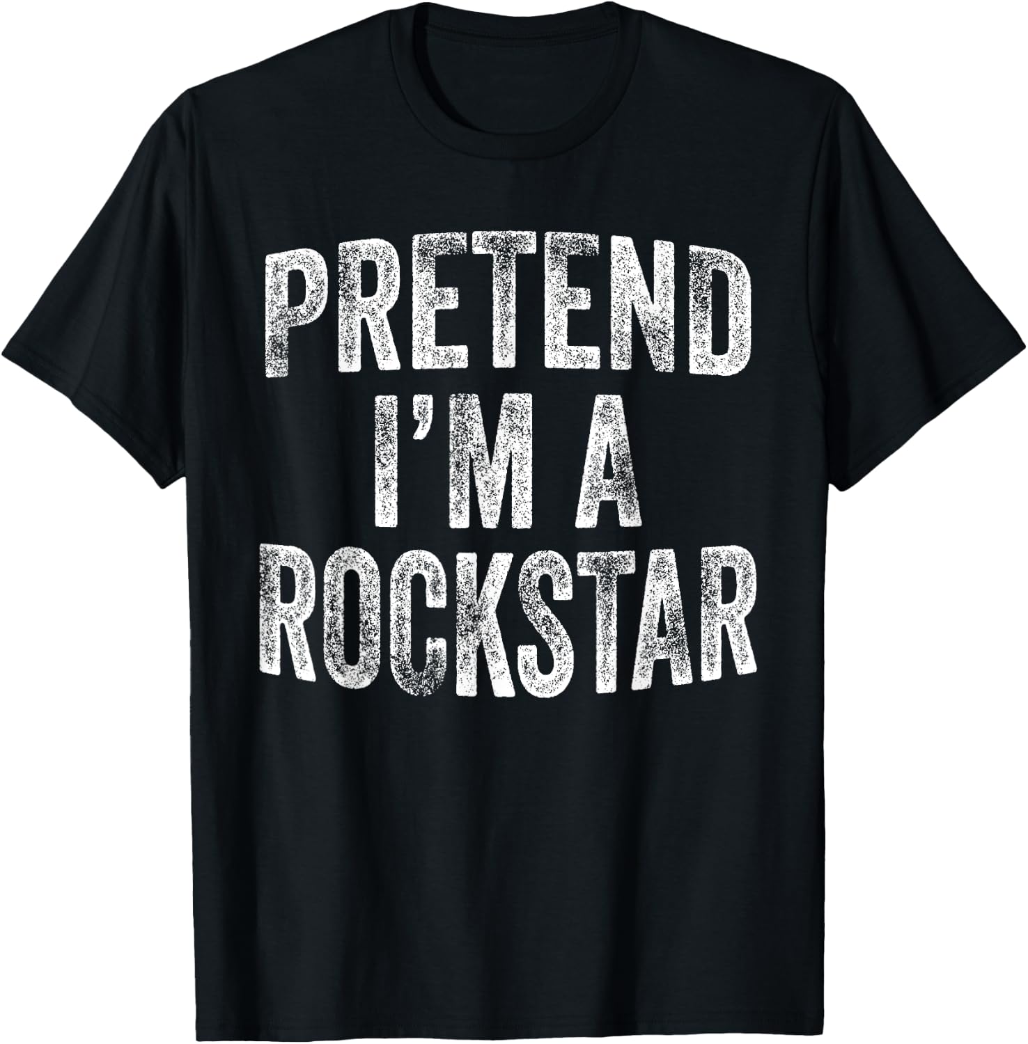 Pretend I'm A Rockstar Costume Family Halloween Rock Star T-Shirt - T-Shirt | Black