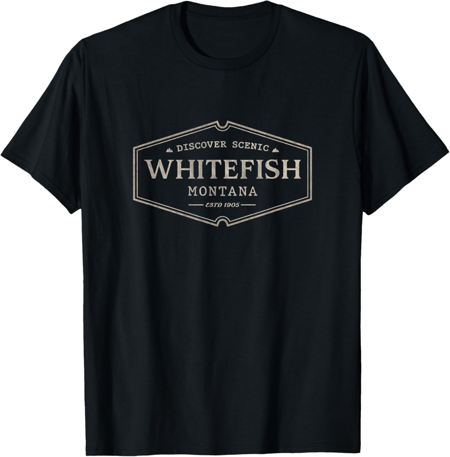 Whitefish Montana | Whitefish MT Scenic T-Shirt - T-Shirt | Black