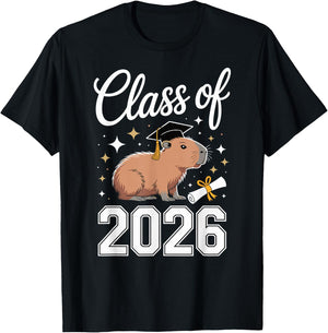 Capybara Graduation T-Shirt - T-Shirt | Black