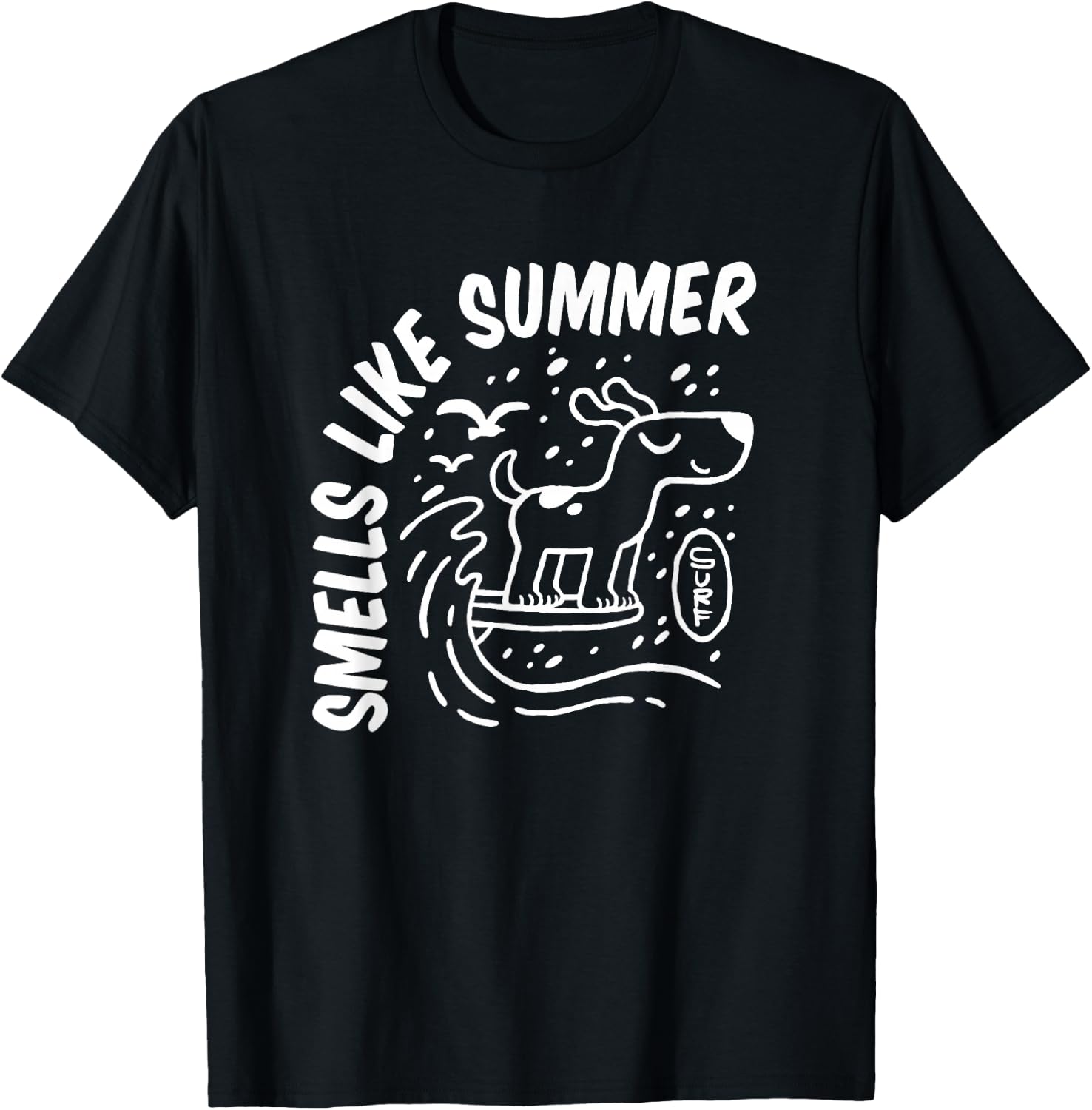 Dog Surfing T-Shirt - T-Shirt | Black