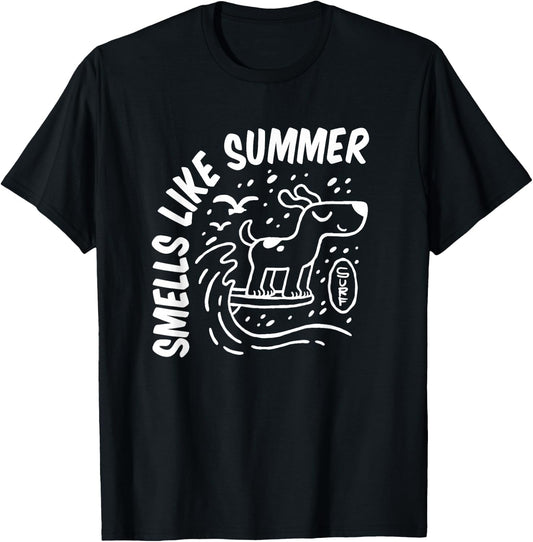 Dog Surfing T-Shirt - T-Shirt | Black