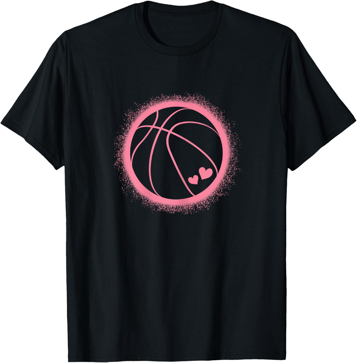 Cute Pink Basketball Lover Basketball Player Women Girls T-Shirt - T-Shirt | Black