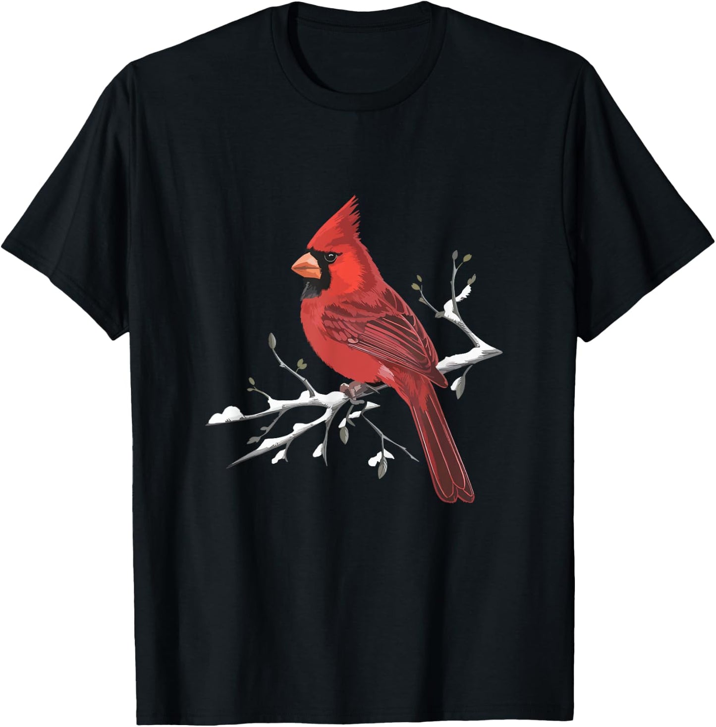 Majestic Red Cardinal Birdwatching Birdwatcher Bird Lover T-Shirt - T-Shirt | Black