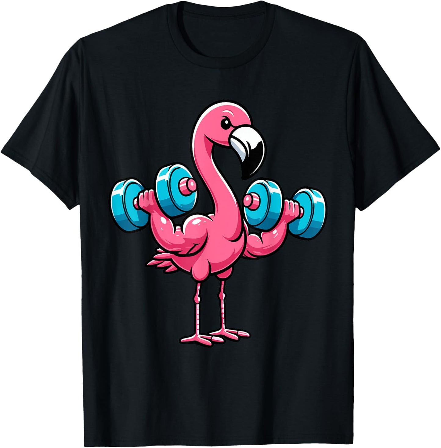Funny Flamingo Weightlifting Fitness Gym Lover Women T-Shirt - T-Shirt | Black