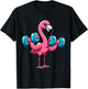 Funny Flamingo Weightlifting Fitness Gym Lover Women T-Shirt - T-Shirt | Black