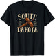 More Cool South Dakota Designs -Kids Black Small Modern Floral Letter Print with Distinctive Pheasant Design, Soft Cotton Fabric T-Shirt - T-Shirt | Black