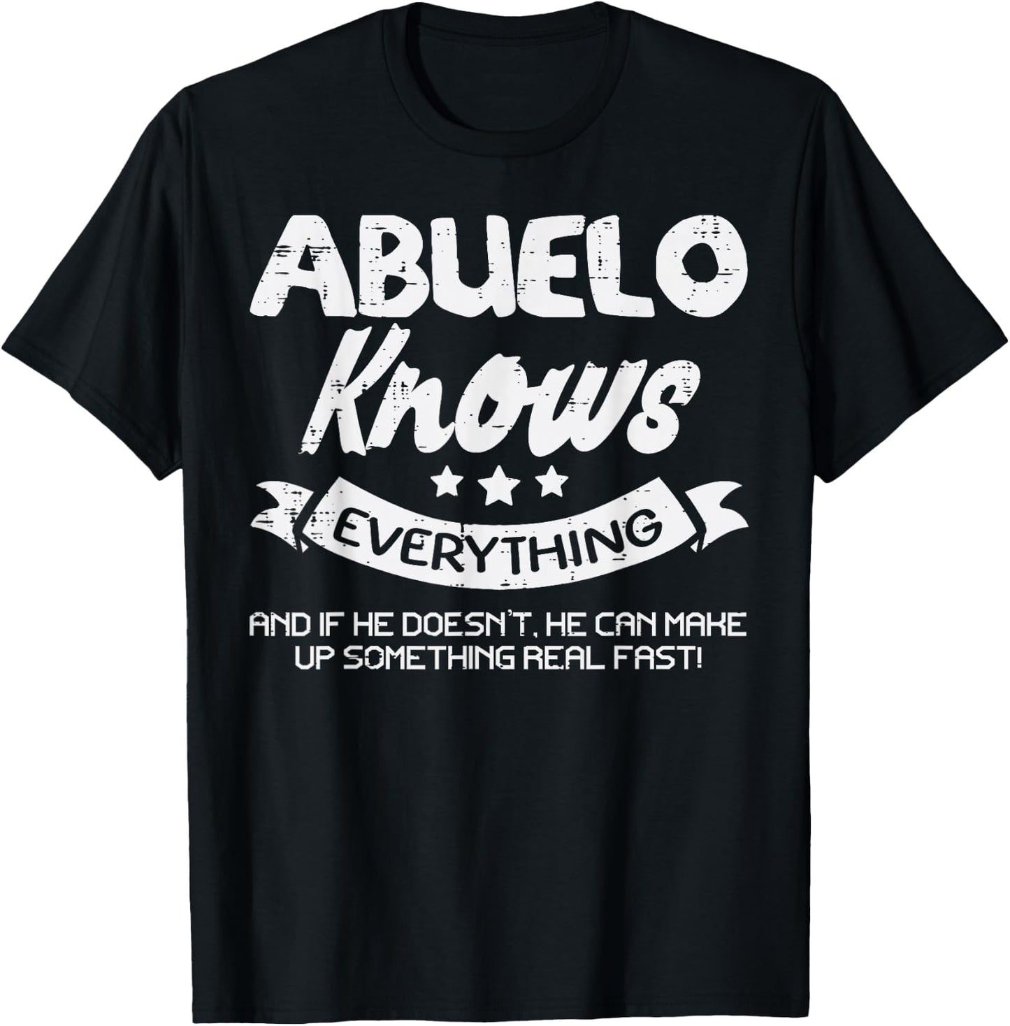 Fathers Day Abuelo Knows Everything Grandpa Granddad Spanish T-Shirt - T-Shirt | Black