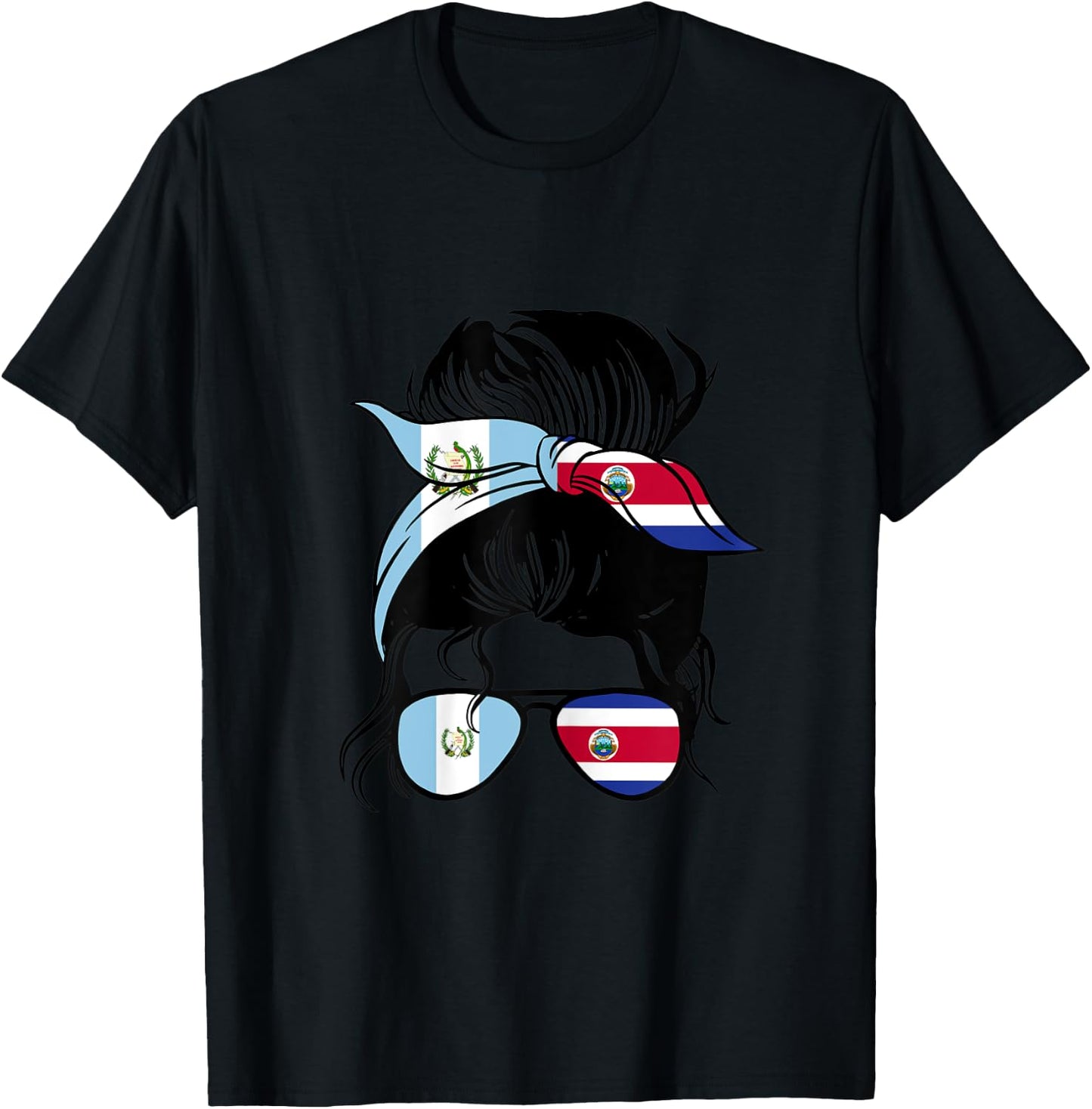 Guatemala and Costa Rica Mix Half Guatemalan Costa Rican T-Shirt - T-Shirt | Black