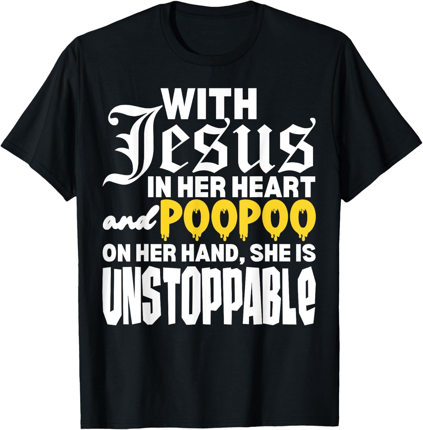 With Jesus In Her Heart Embarrassing Internet Memes Funny T-Shirt - T-Shirt | Black