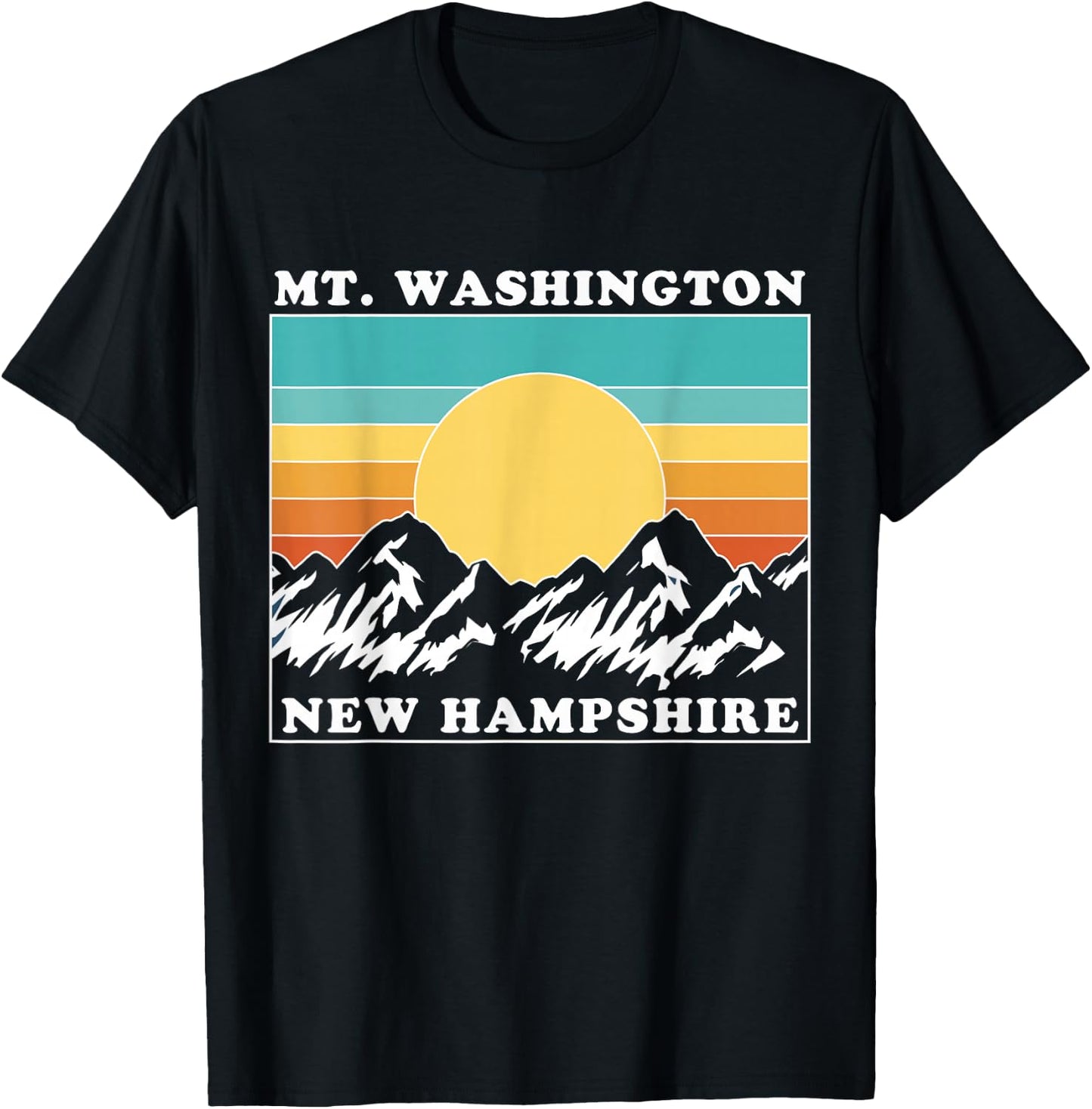 Mount Washington NH Vintage Sunset, Mt Washington T-Shirt - T-Shirt | Black