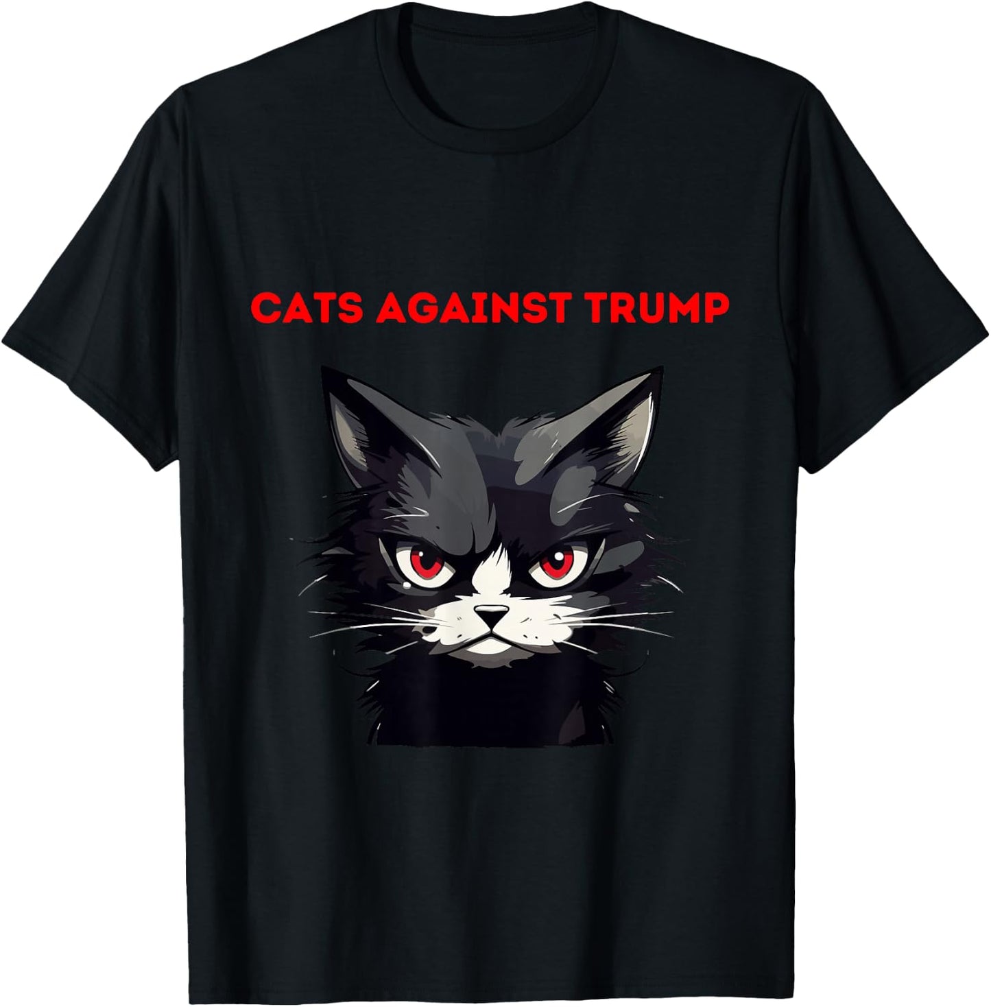 Cats Against Trump Cute Funny Not My President T-Shirt - T-Shirt | Black