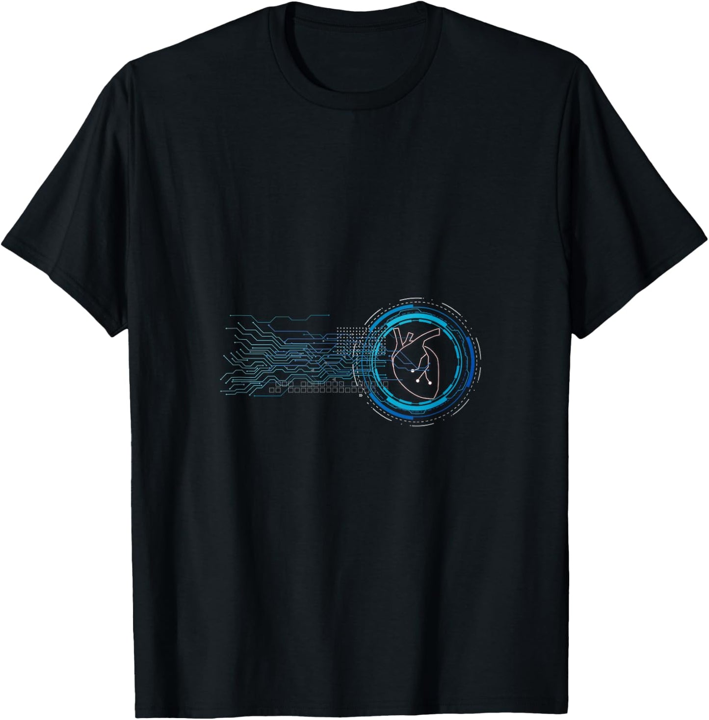 Digital Heart Computer Chip Circuit Electronics Nerd Geek T-Shirt - T-Shirt | Black