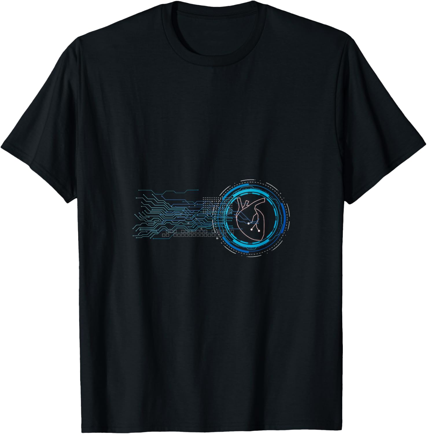 Digital Heart Computer Chip Circuit Electronics Nerd Geek T-Shirt - T-Shirt | Black
