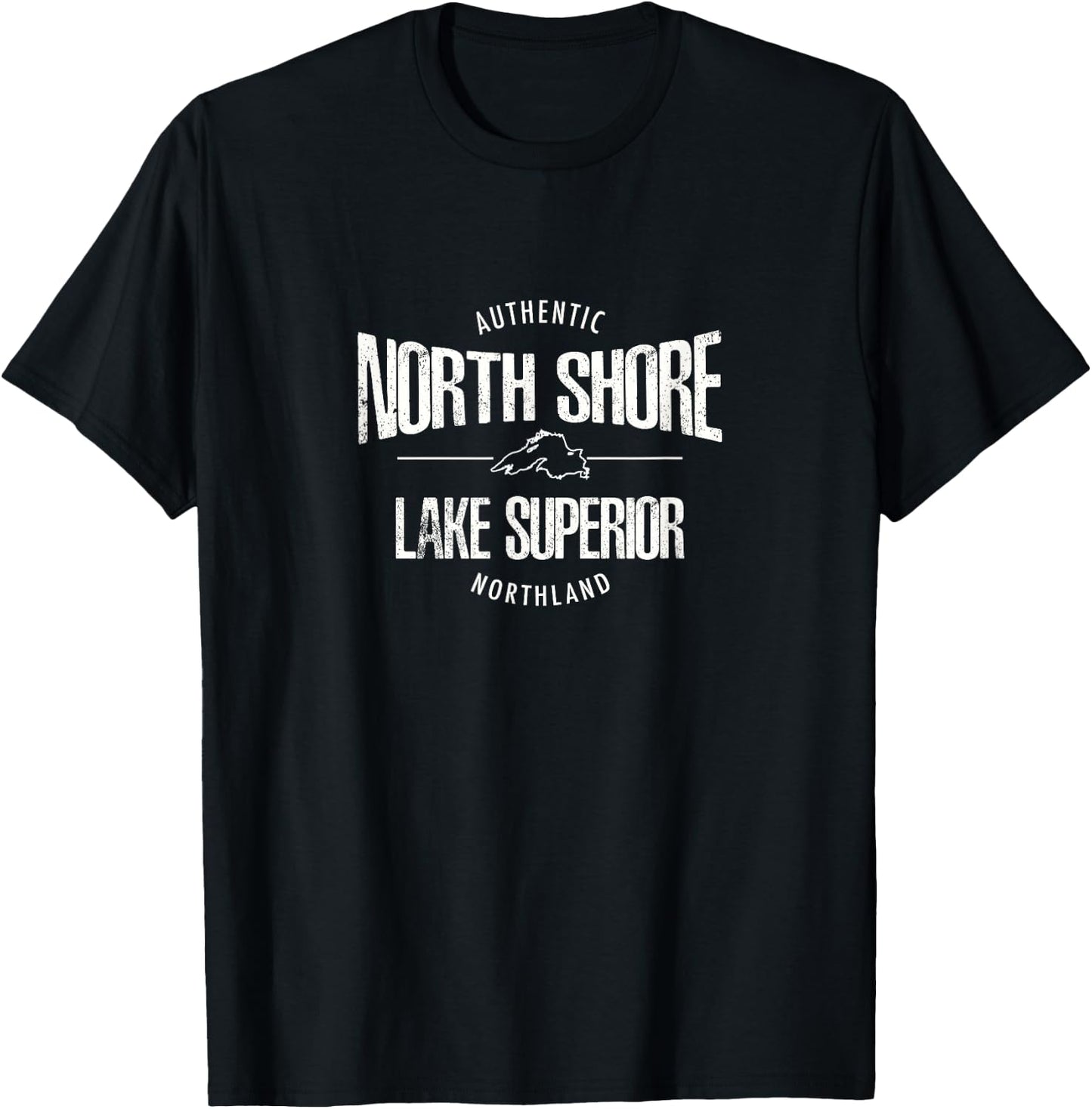 Lake Superior, Highway 61, North Shore, map of Lake Superior T-Shirt - T-Shirt | Black