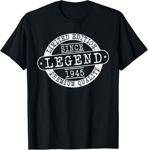 Legend Since 1945, Rustic Style Born In 1945 Birthday Gifts T-Shirt - T-Shirt | Black