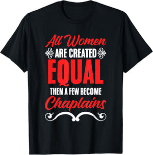 All Women Are Created Equal Clergy God Jesus Chaplain T-Shirt - T-Shirt | Black