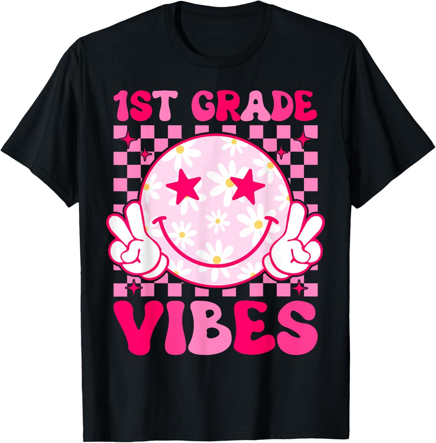 1st Grade Vibes Groovy First Day of School First grade T-Shirt - T-Shirt | Black