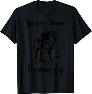 Vintage Gruss Vom Krampus Shirt Christmas Eve Naughty Kids T-Shirt - T-Shirt | Black