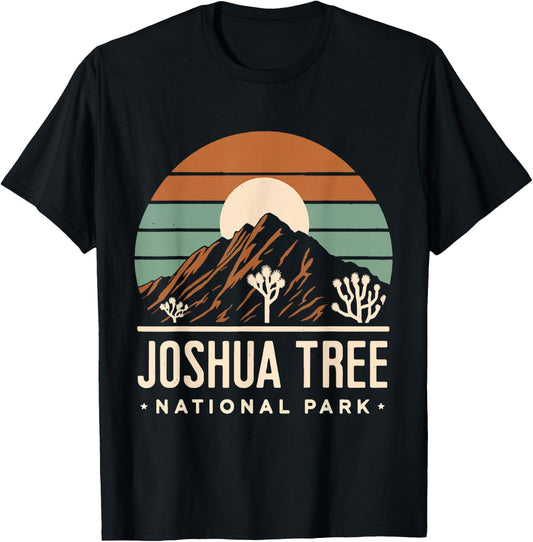 Joshua Tree Retro Vintage Hiking Camping California T-Shirt - T-Shirt | Black