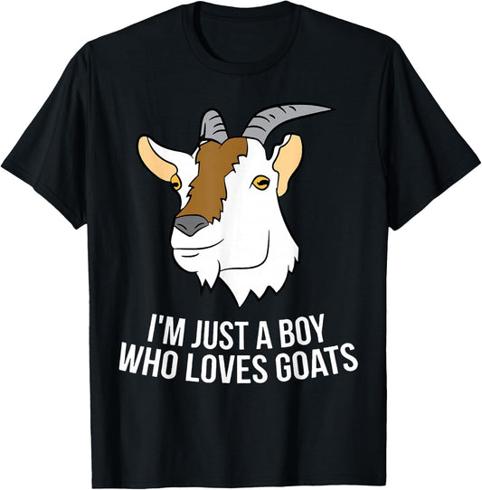 I'm Just A Boy Who Loves Goats T-Shirt - T-Shirt | Black
