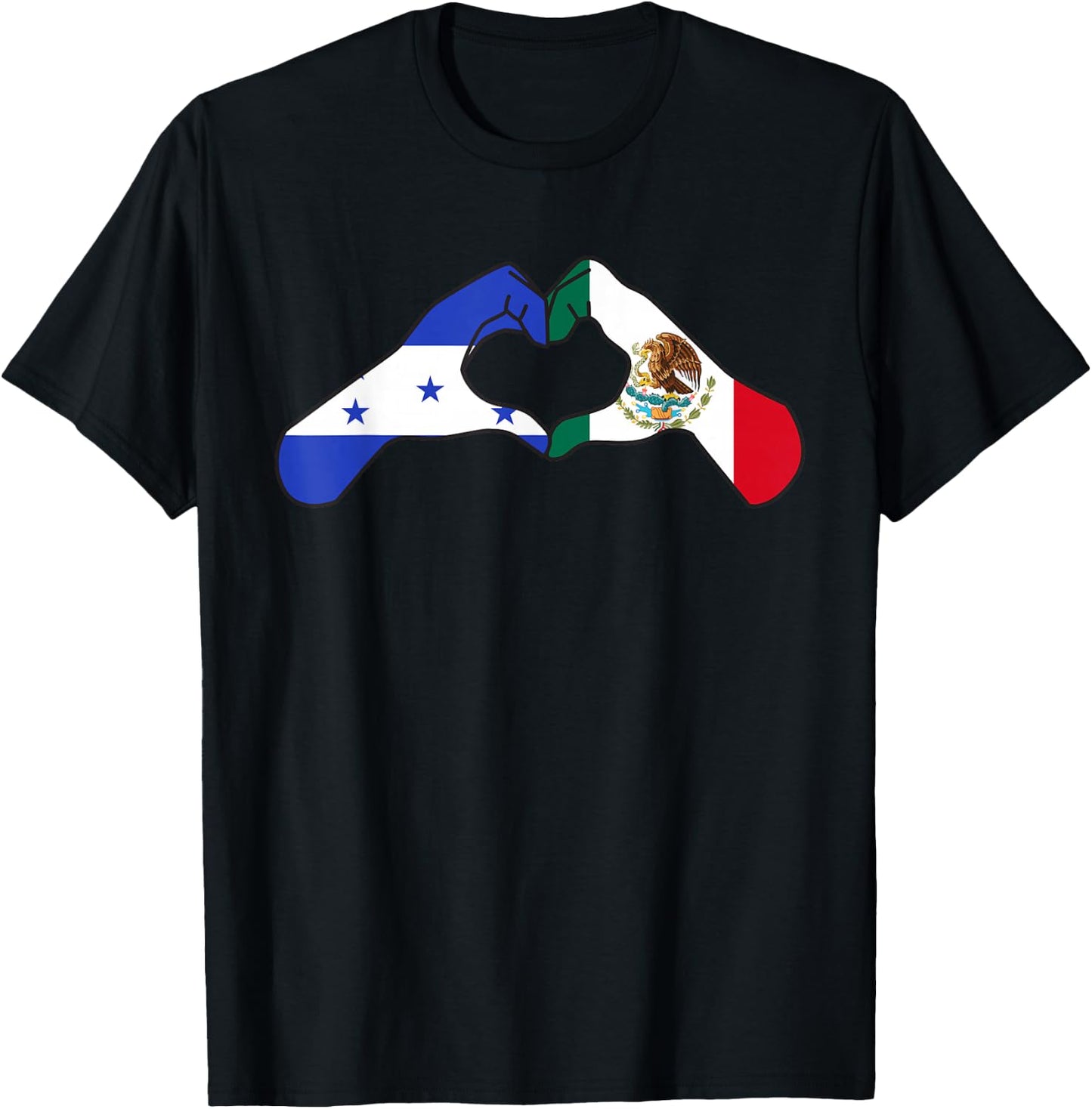 Honduras Mexico Honduran Heart Honduras Flag T-Shirt - T-Shirt | Black