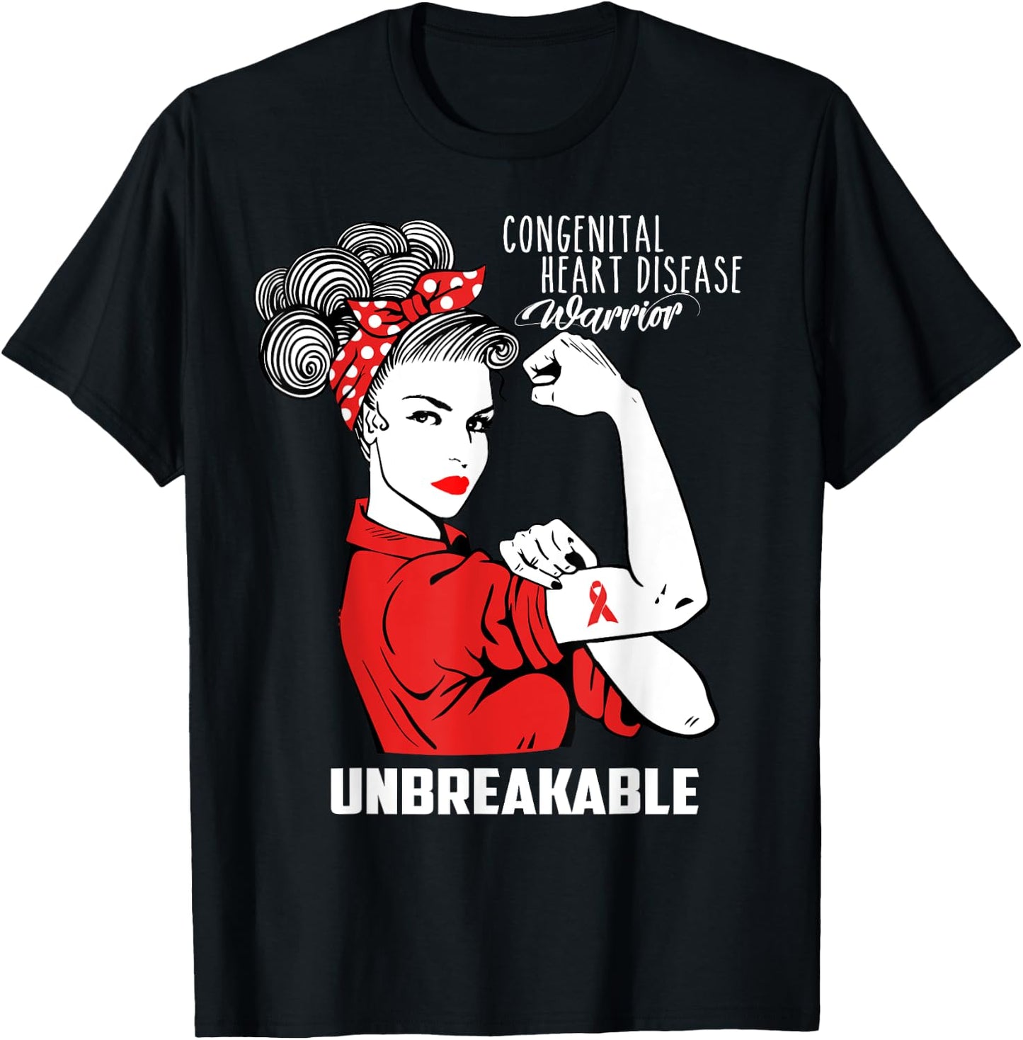 Congenital Heart Disease Unbreakable Shirt CHD Awareness T-Shirt - T-Shirt | Black