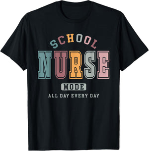 Vintage School Nurse Mode Nursing Life Appreciation Week T-Shirt - T-Shirt | Black