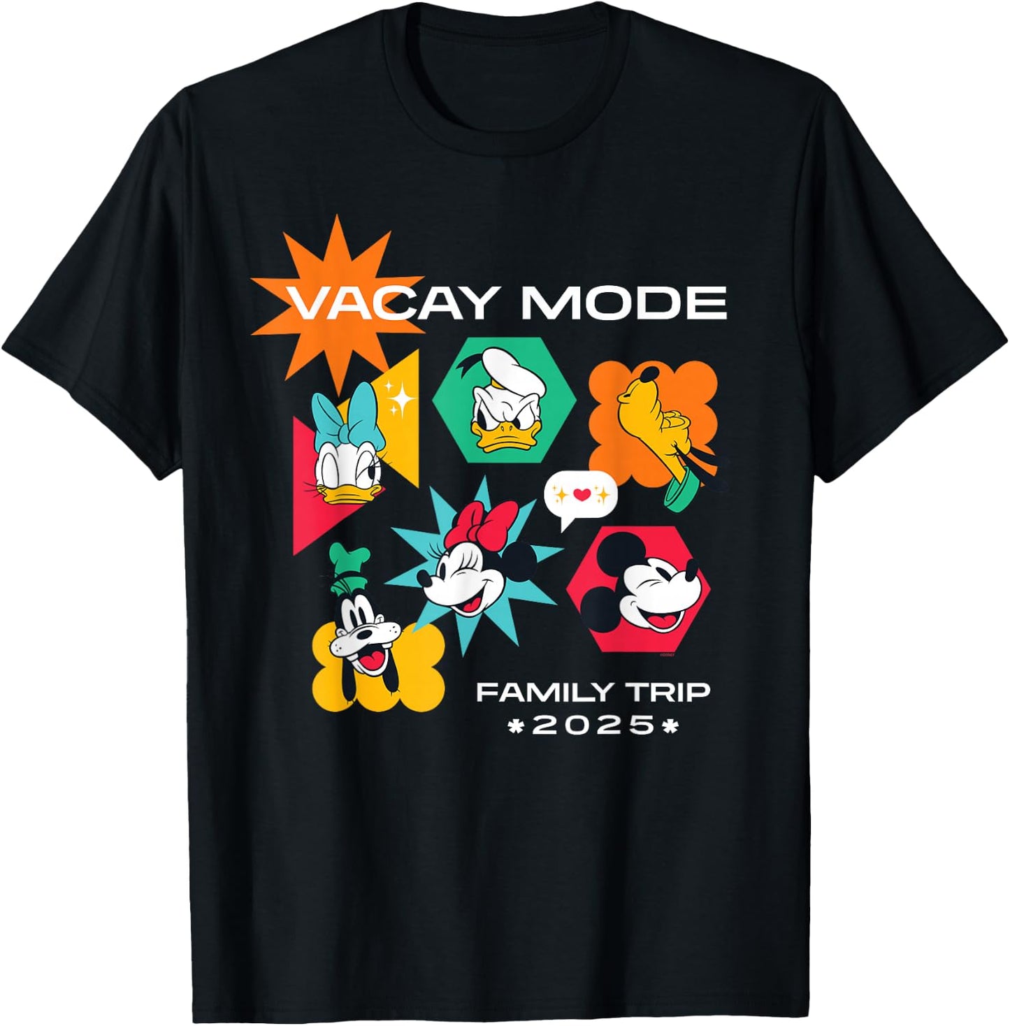 Disney Mickey & Friends Vacay Mode Family Trip Vacation 2025 T-Shirt - T-Shirt | Black