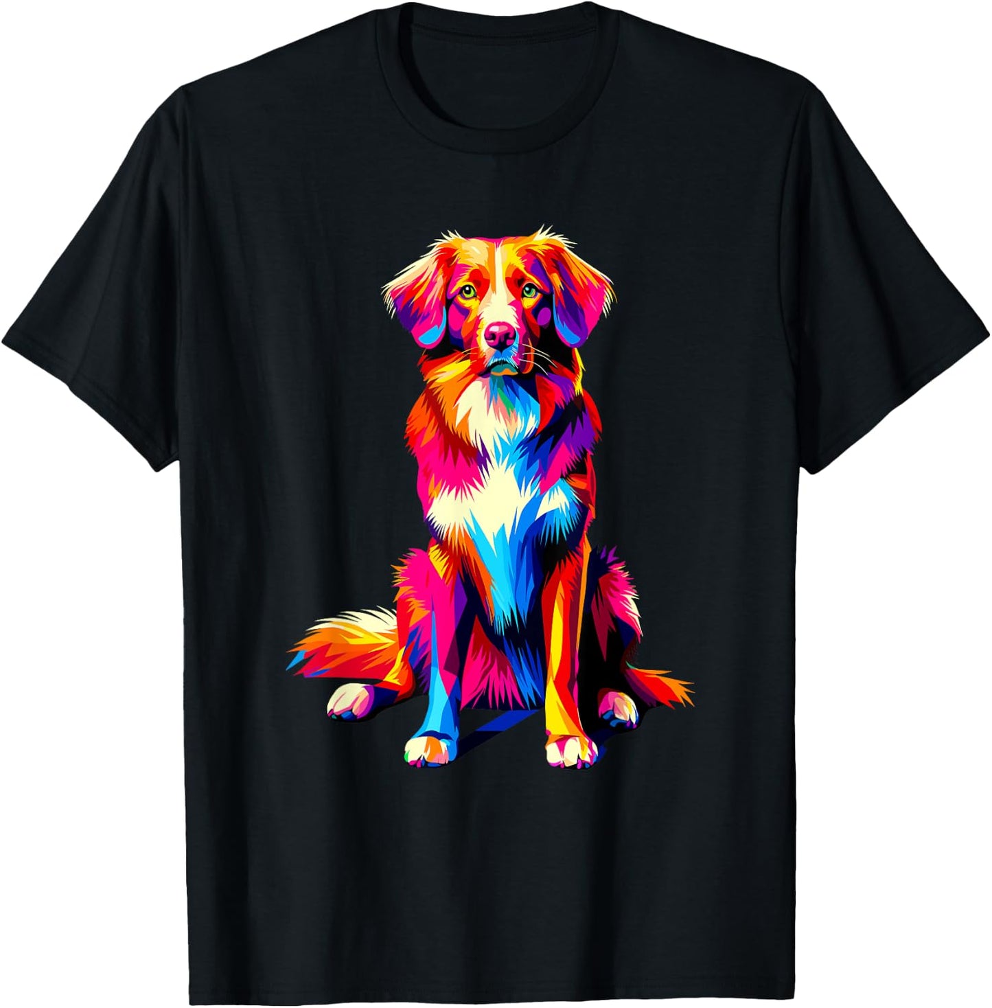 Colorful Pop Art Nova Scotia Duck Tolling Retriever T-Shirt - T-Shirt | Black
