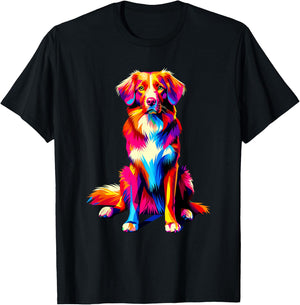 Colorful Pop Art Nova Scotia Duck Tolling Retriever T-Shirt - T-Shirt | Black