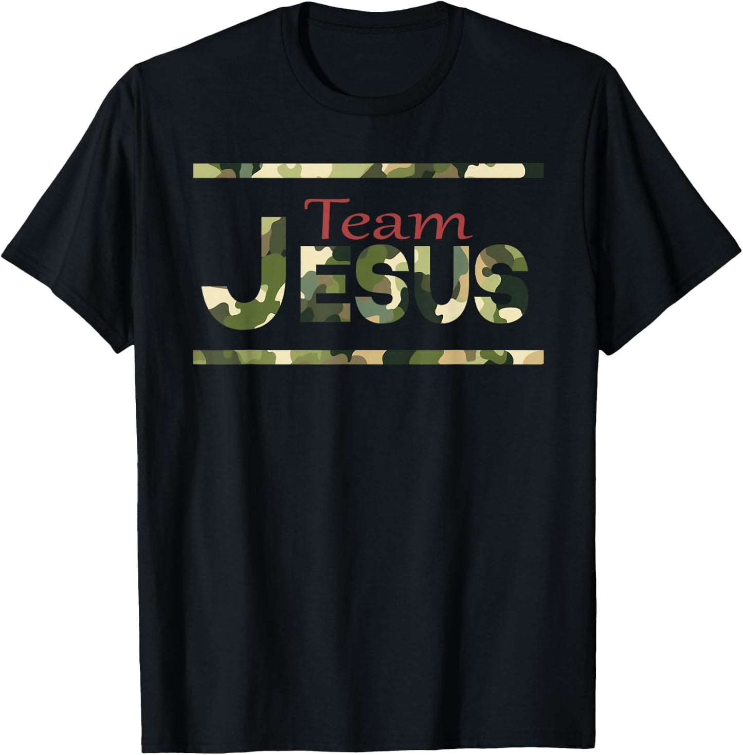 Team Jesus Christian Camo camouflage army T-Shirt - T-Shirt | Black