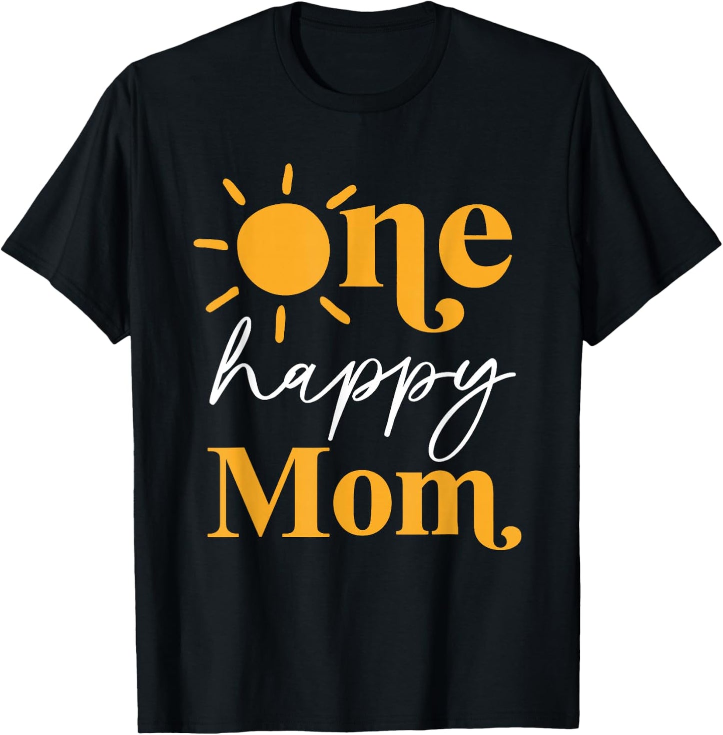 One Happy Mom of The Birthday First Trip Around the Sun T-Shirt - T-Shirt | Black