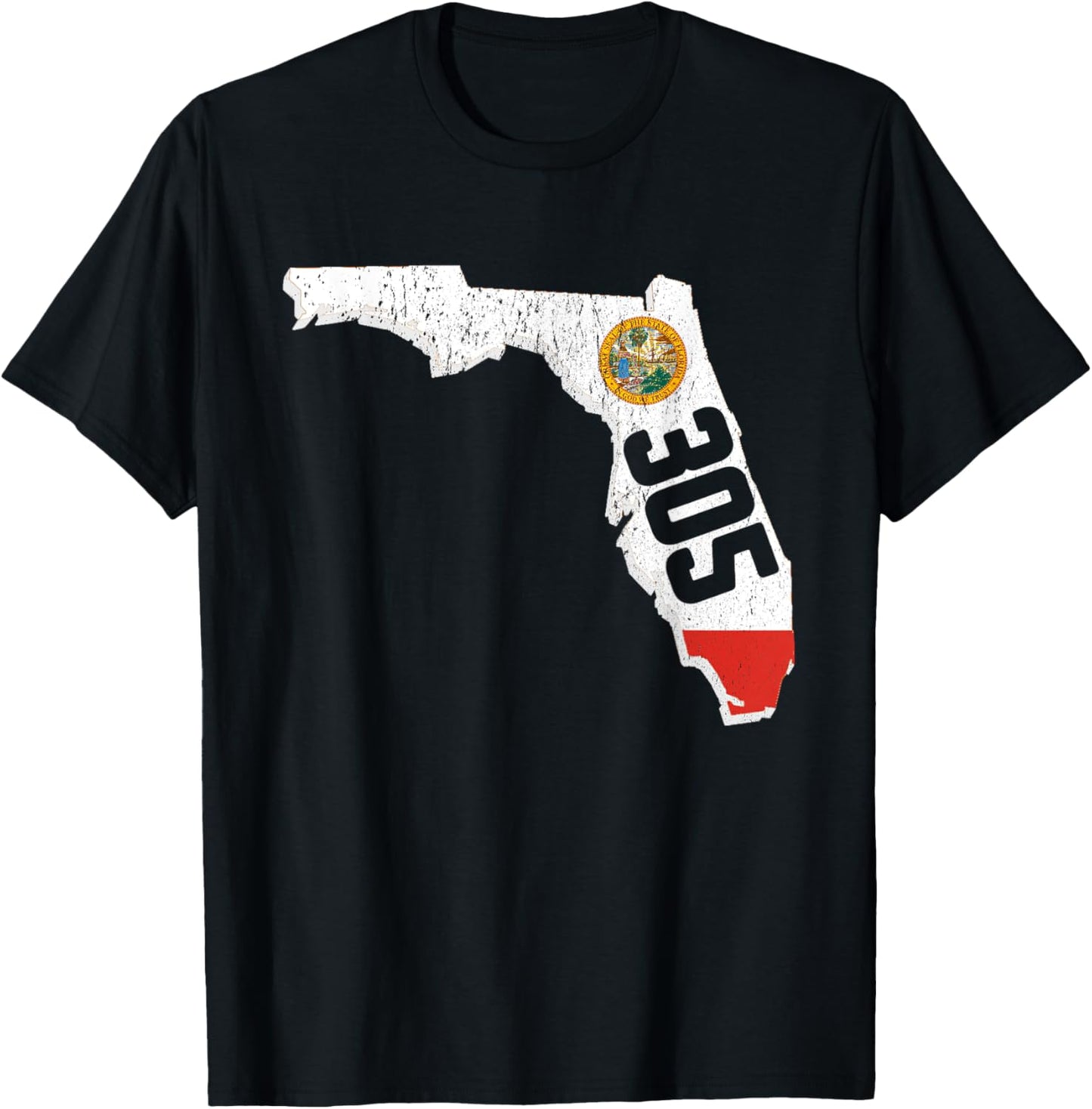 Miami Area Code 305 Florida Gift T-Shirt - T-Shirt | Black