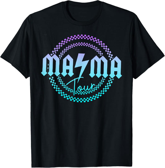 Mama Tour Rock Tour Mom's Life Mother's Day Family T-Shirt - T-Shirt | Black