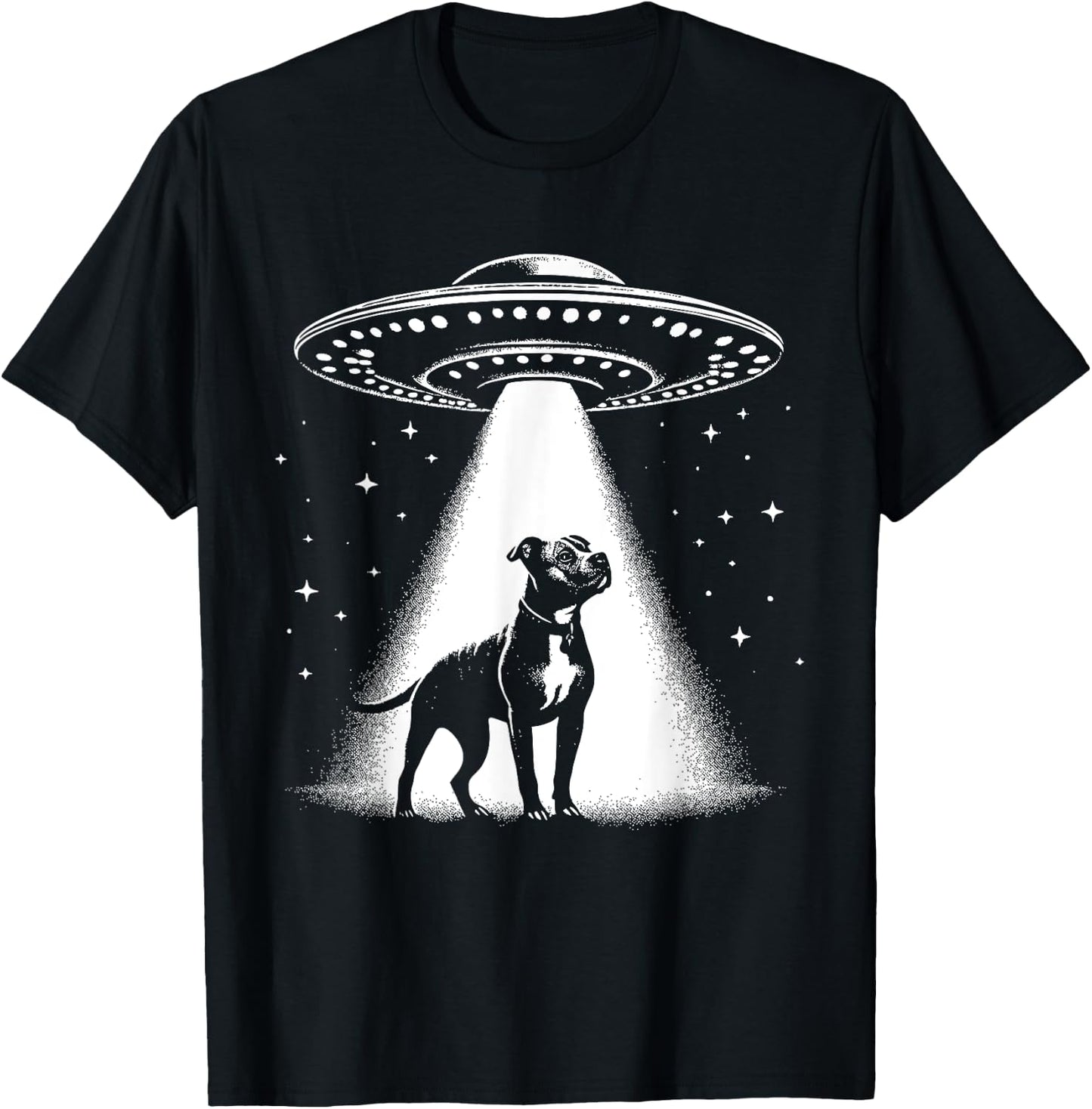 American Pit Bull Terrier Mom Dad Dog - Funny Alien UFO T-Shirt - T-Shirt | Black