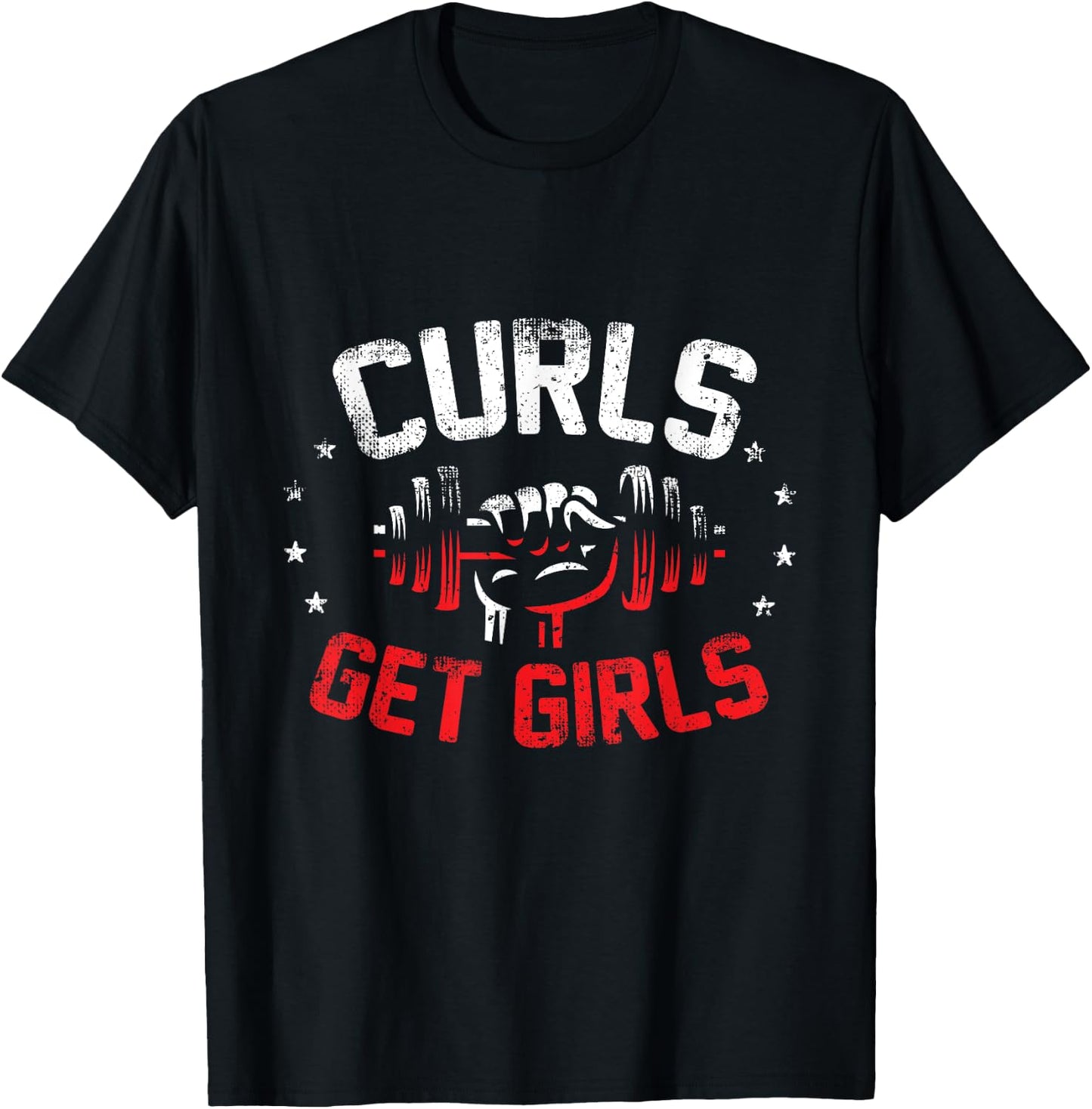 Curls Get Girls - Weightlifting Arms Day T-Shirt - T-Shirt | Black