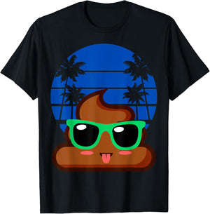 POOP EMOTICON Birthday party favors Poo for Kids T-Shirt - T-Shirt | Black