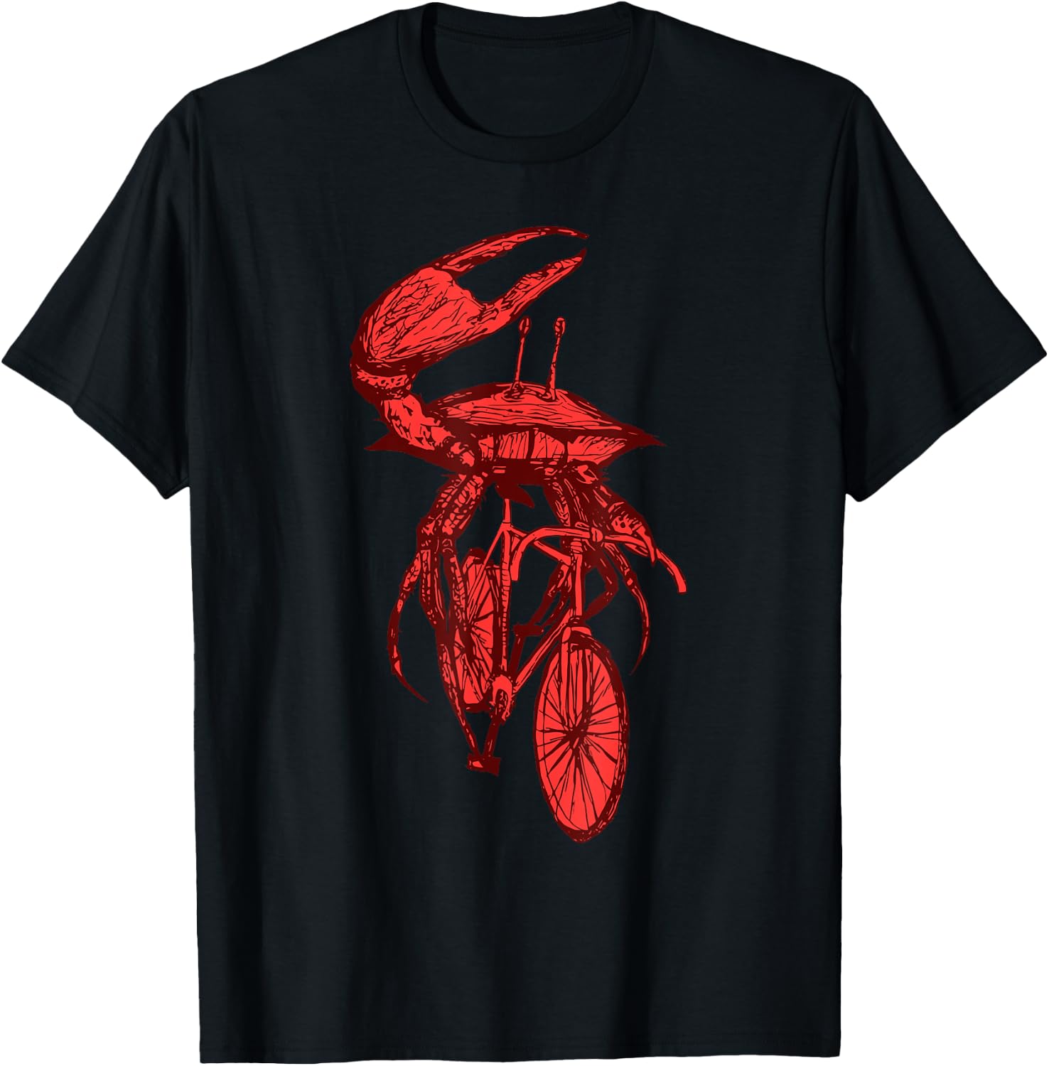 Crab Riding A Bicycle Vintage Cycling Biking Crab Biker T-Shirt - T-Shirt | Black