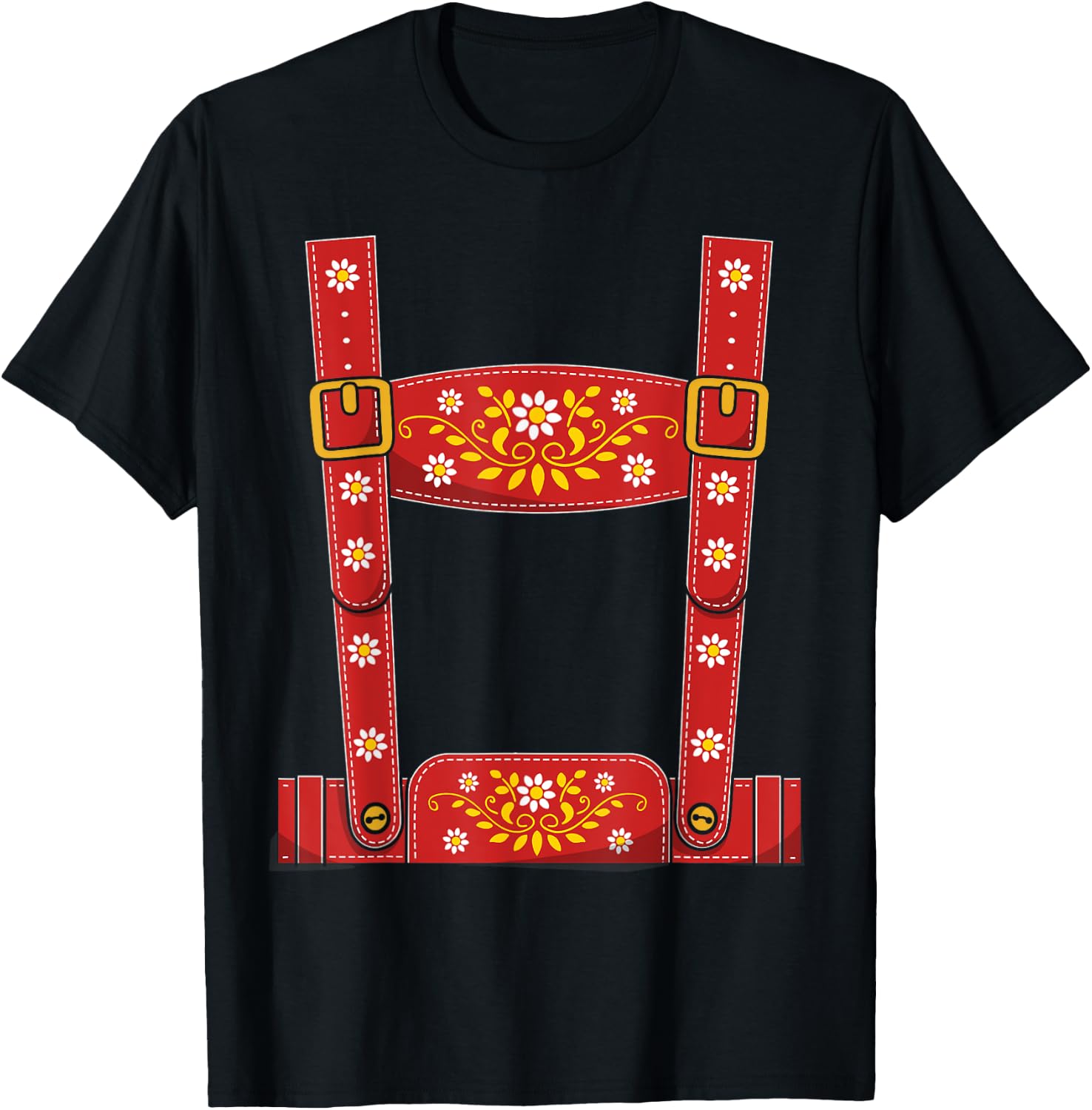 Oktoberfest Lederhosen Suspenders Germany Octoberfest T-Shirt - T-Shirt | Black